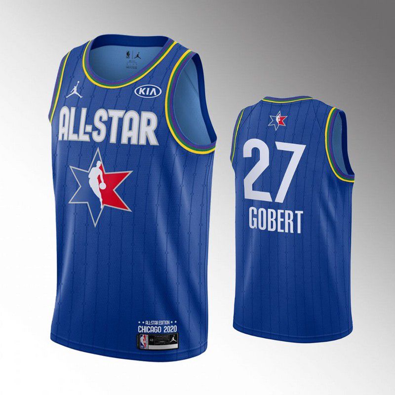 Men Nike Utah Jazz #27 Rudy Gobert Blue 2020 All Star NBA Jerseys->portland trail blazers->NBA Jersey